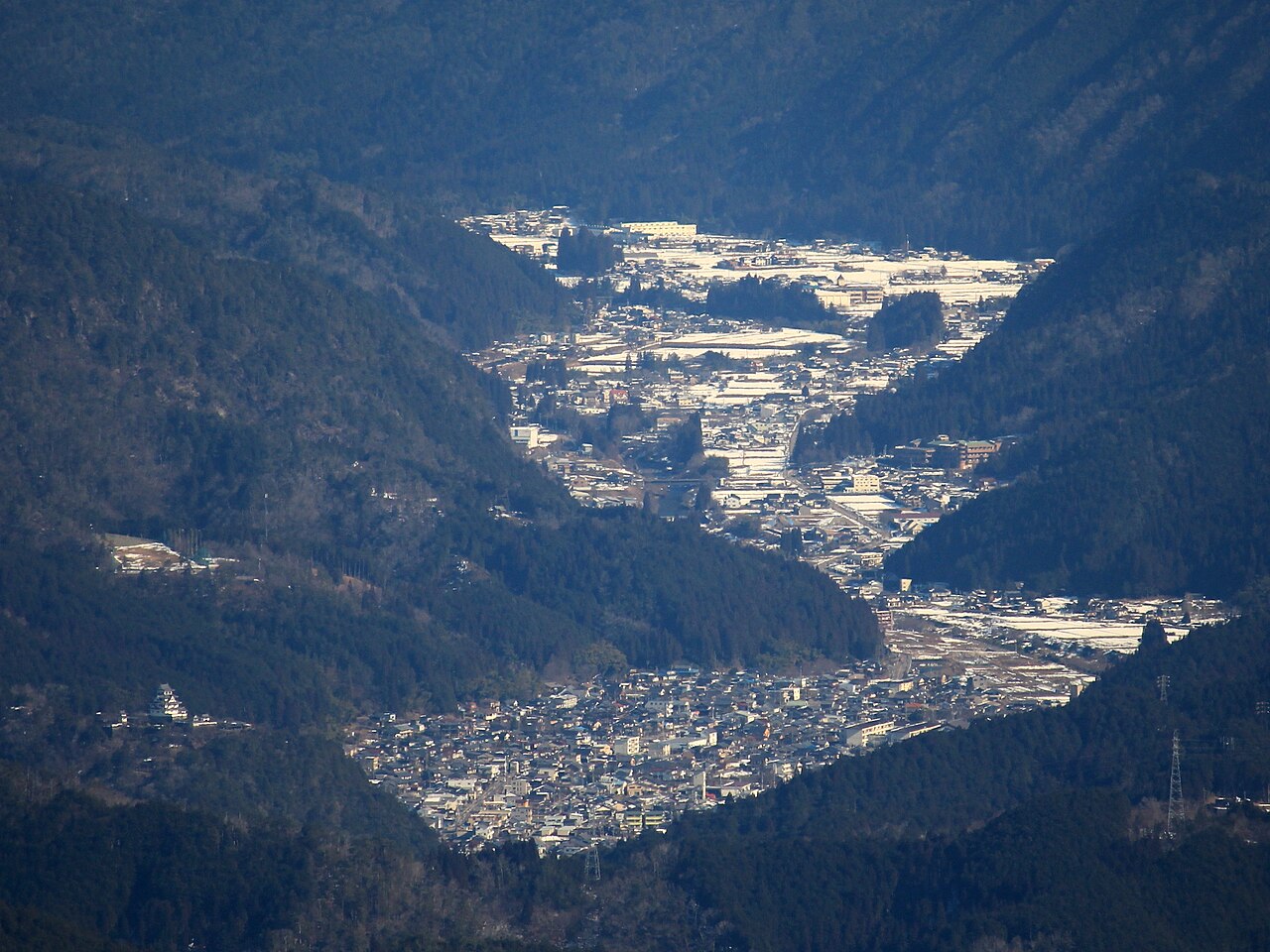 Gujo Hachiman Castle and town from Mount Koga