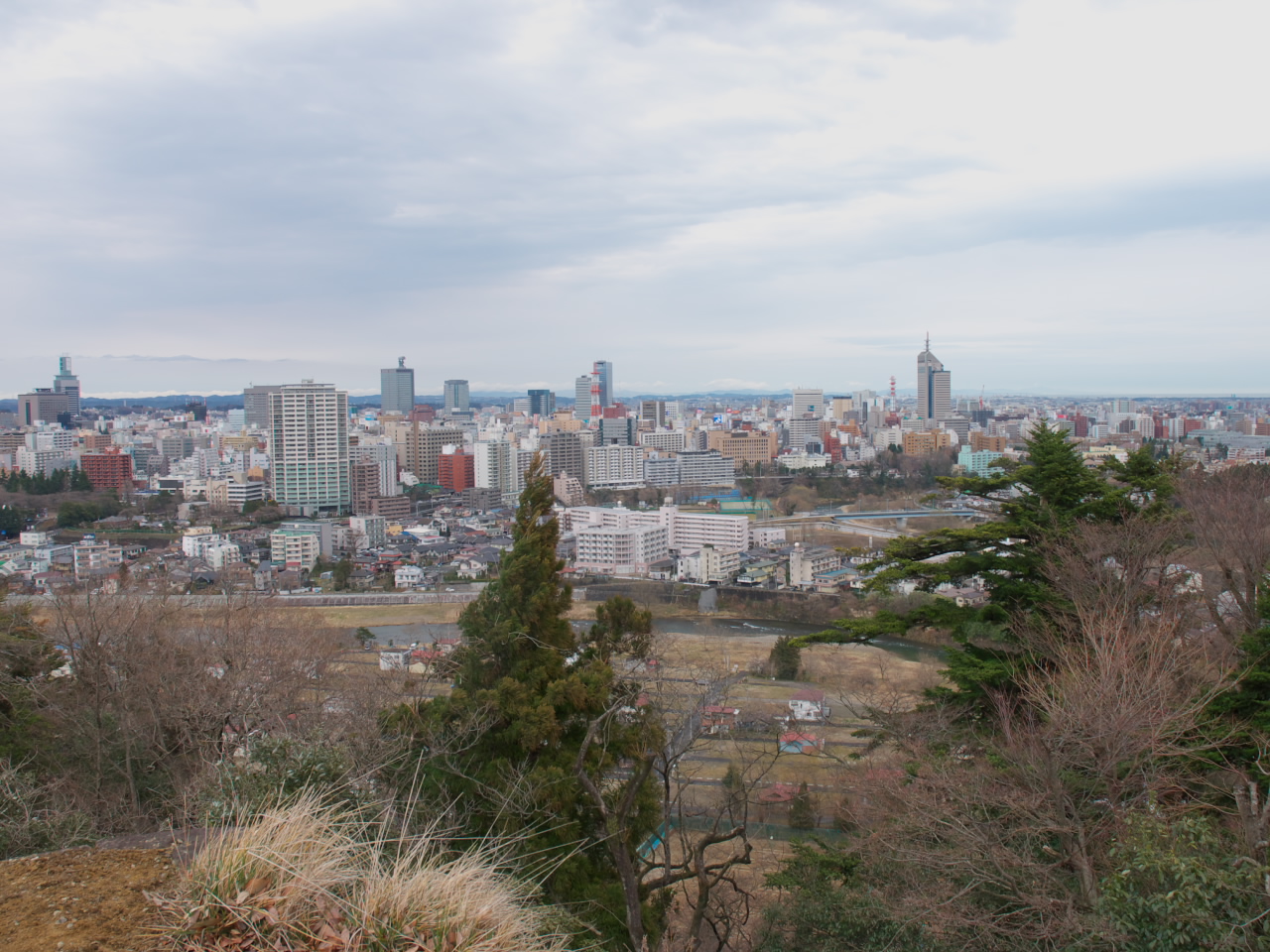 Sendai Castle ruins with city view